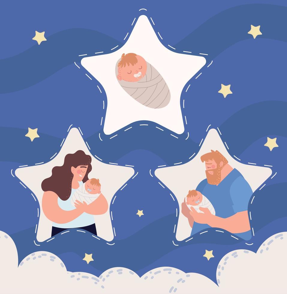 parents and baby vector