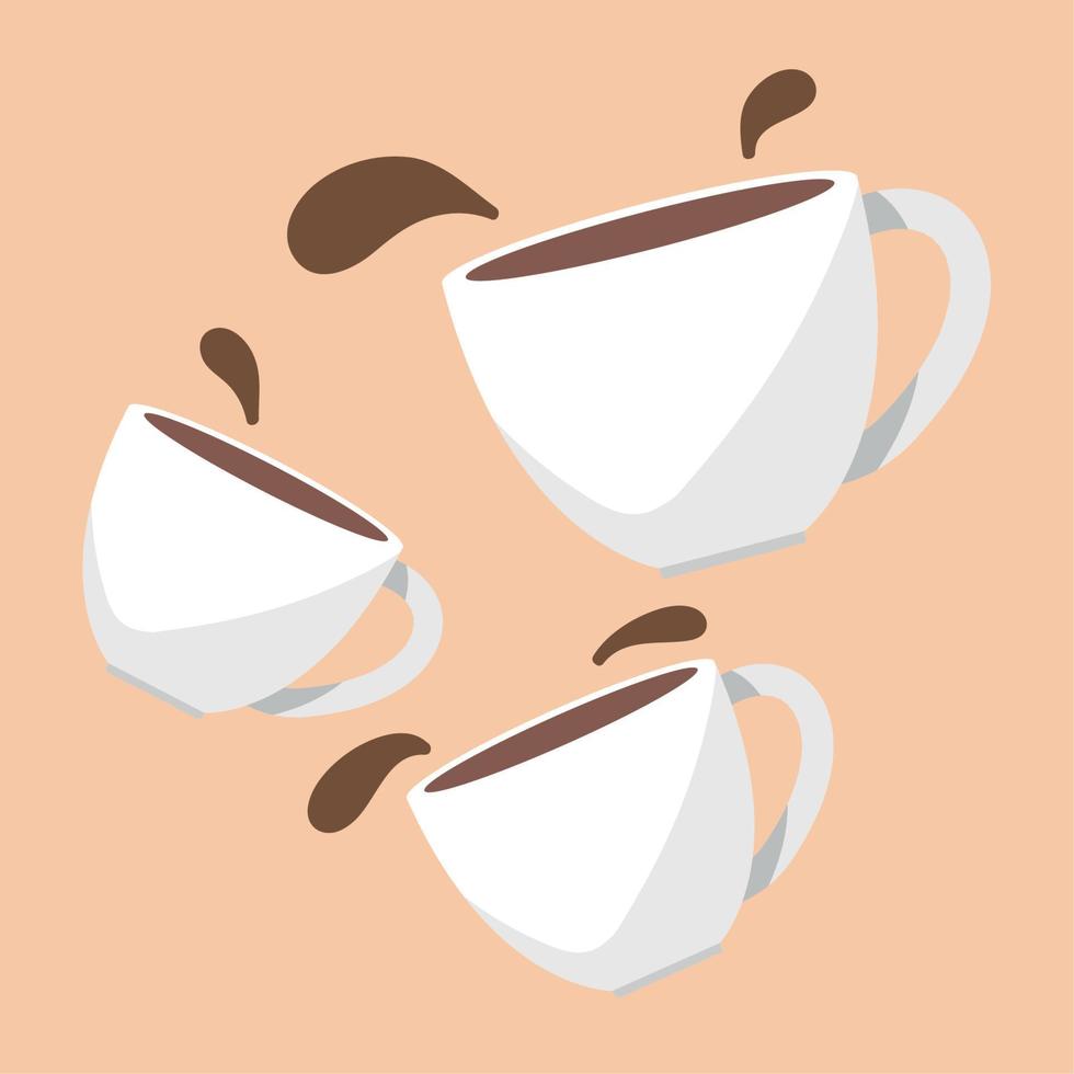 coffee cups splashing vector