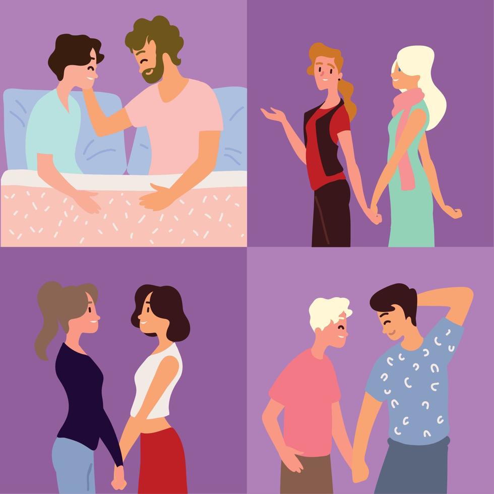 couples lgbt community vector