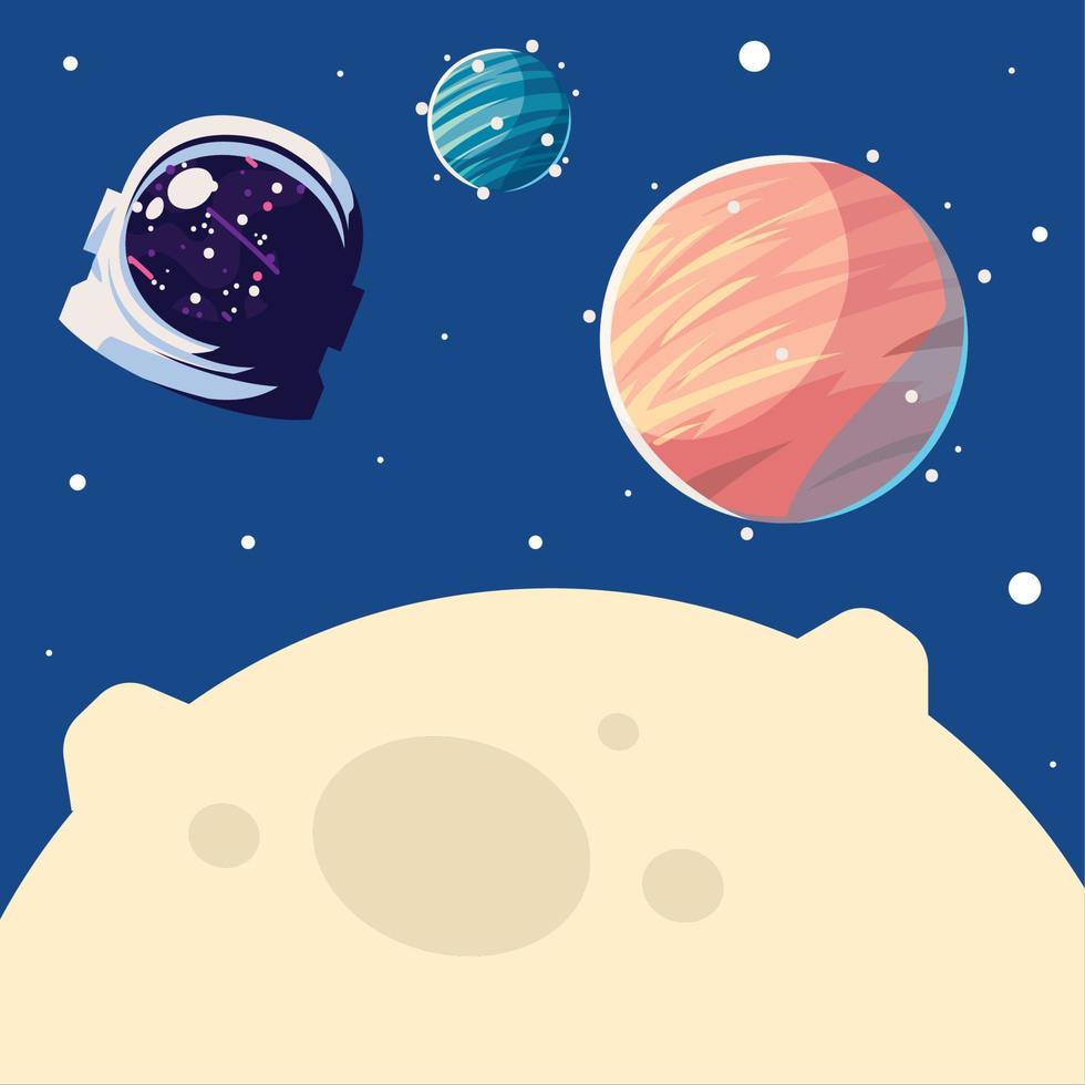 space moon and planets vector