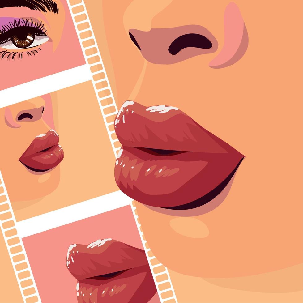 woman face closeup pictures vector