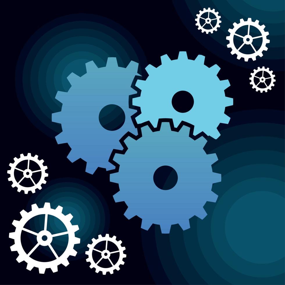 gear wheels on gradient background vector