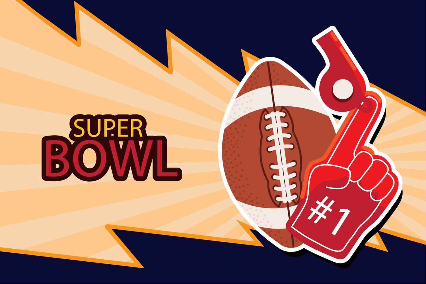 super bowl ball and whistle vector