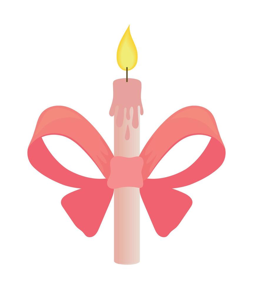 birthday candle with bow vector