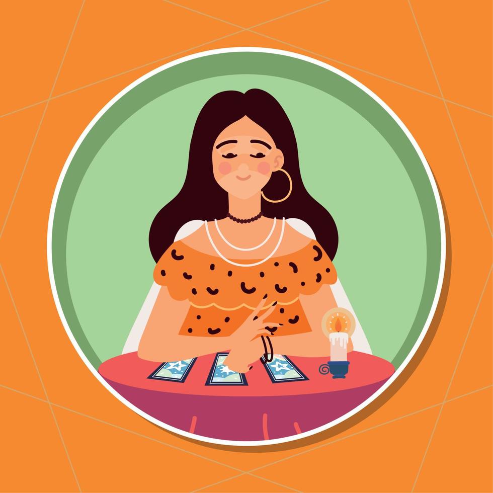 mystic woman oracle vector