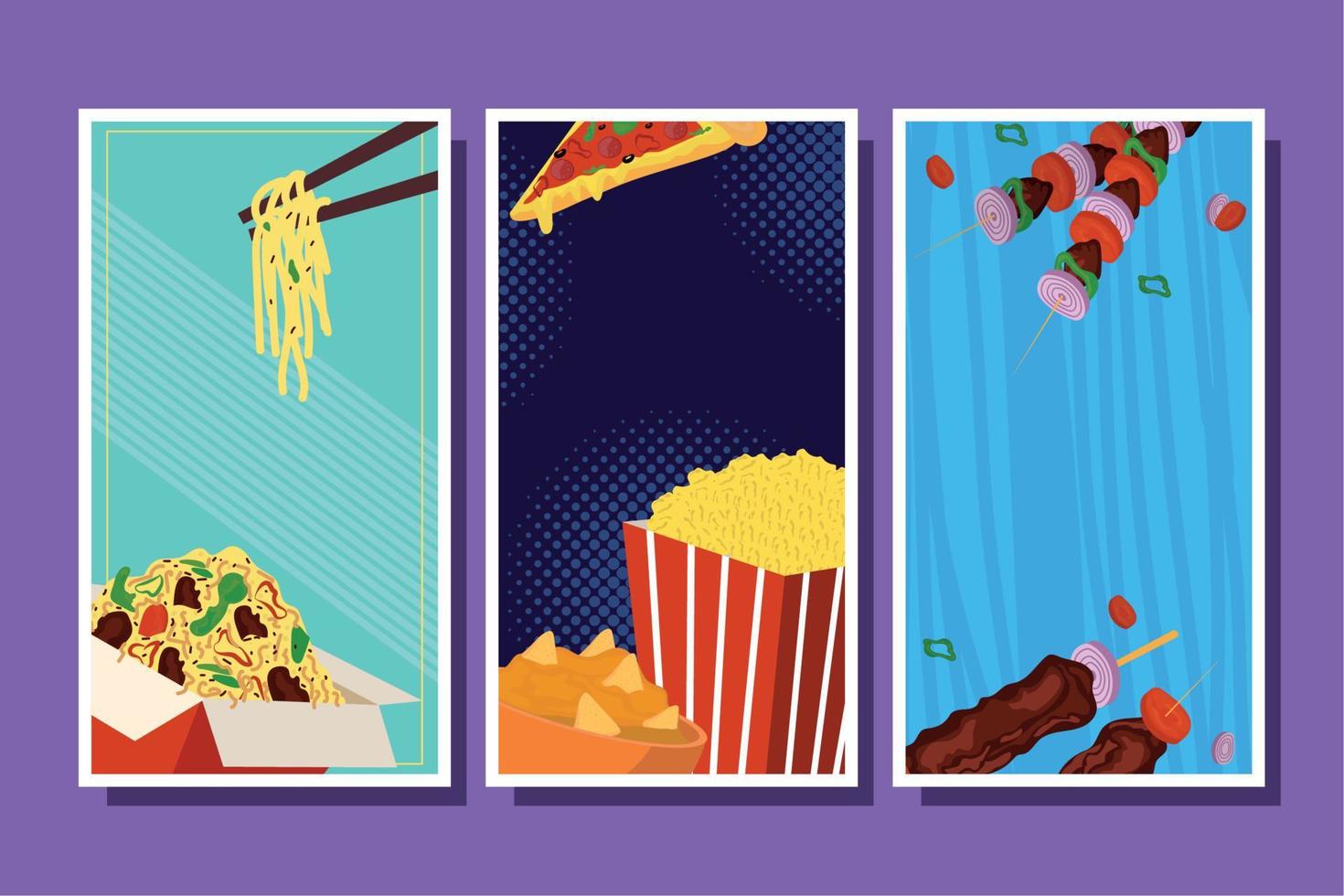 fast food vertical banner vector