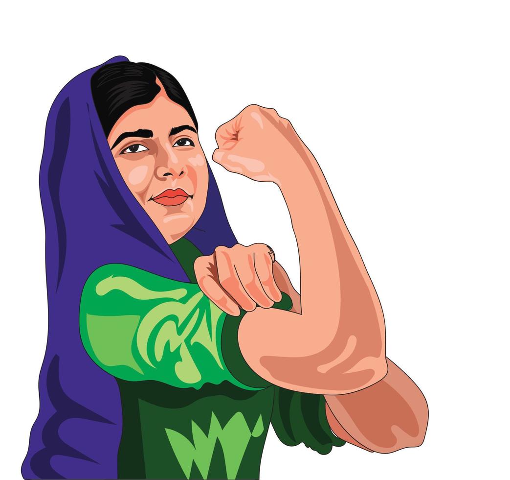 Malala Yousafzai vector illustration