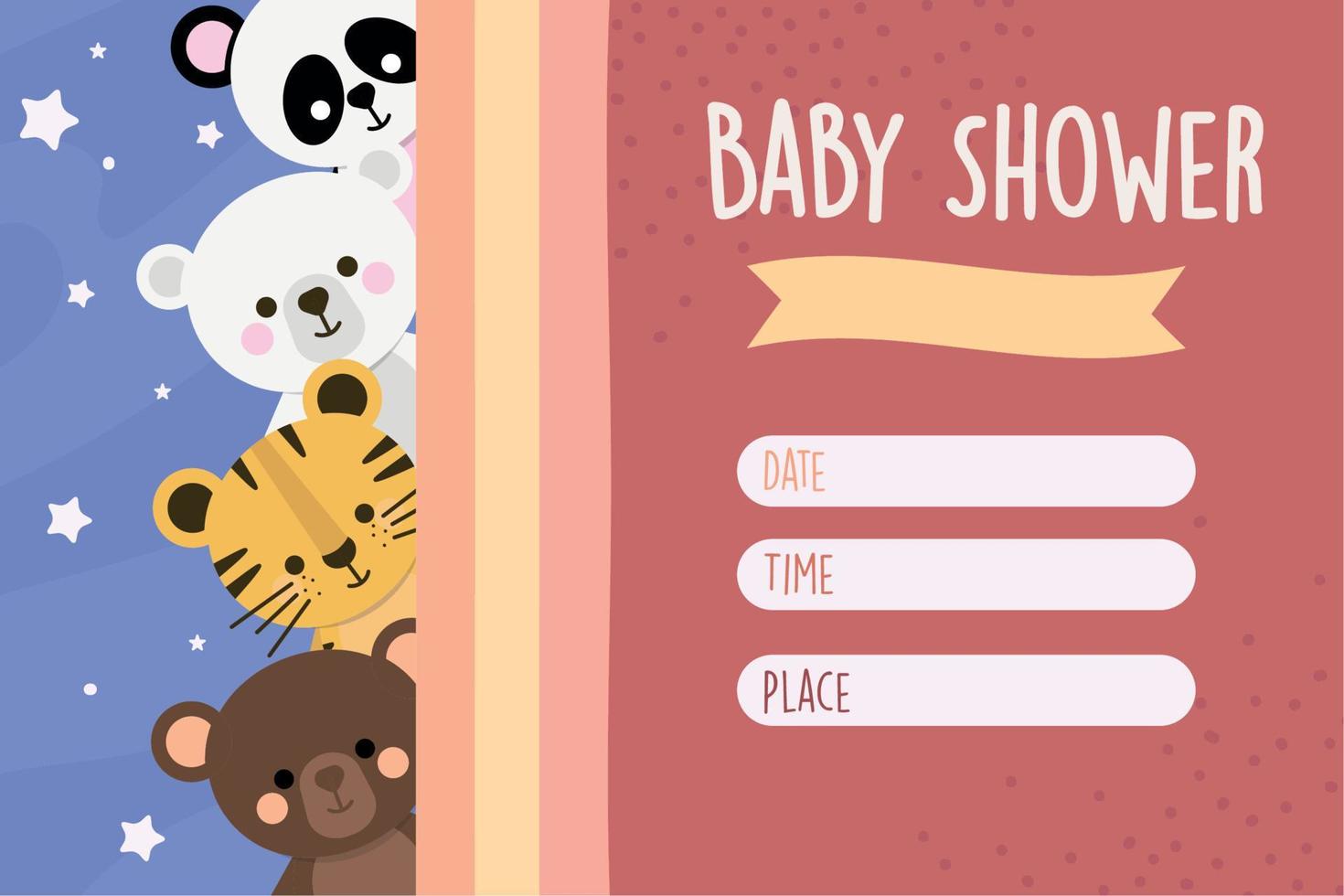 cute baby shower card vector
