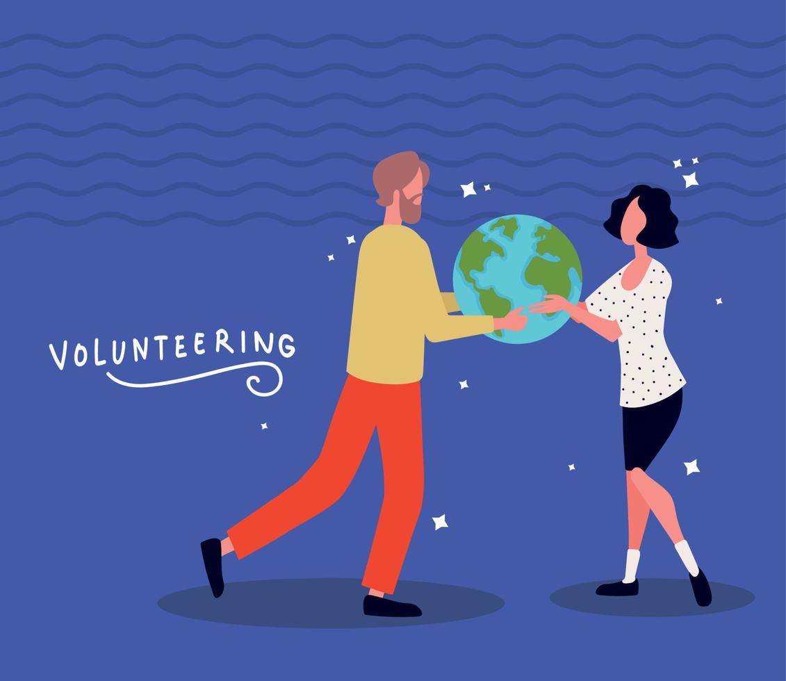 people world volunteering vector