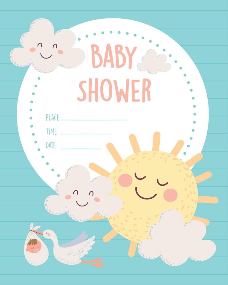 baby shower label vector