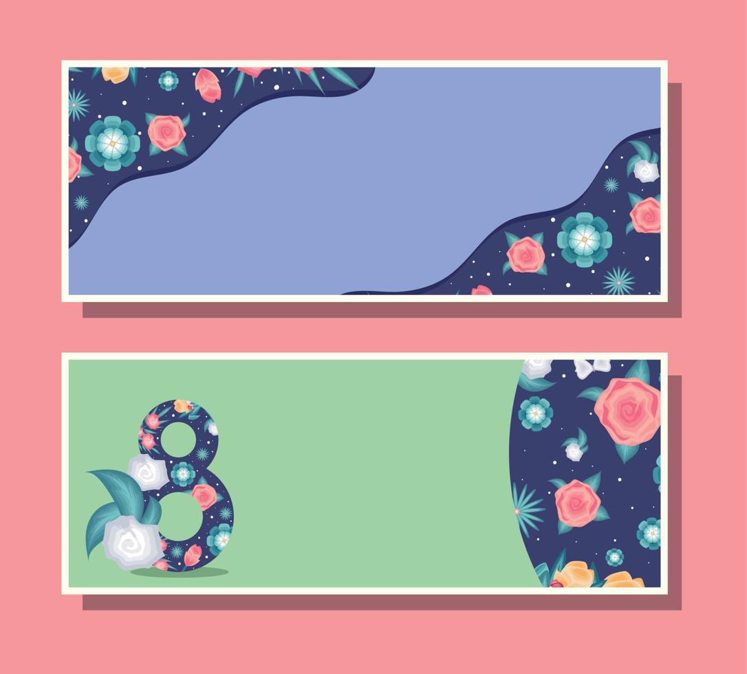 womens day banners set vector