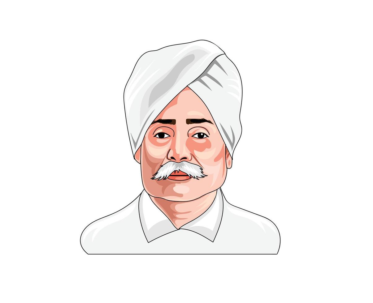 Lala Lajpat Rai. 28th January Birth Anniversary of Lala Lajpat Rai vector
