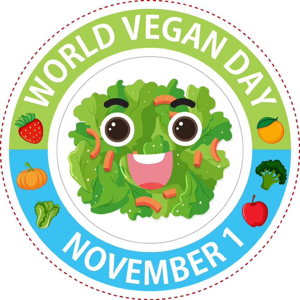 concepto de logotipo del día mundial vegano vector