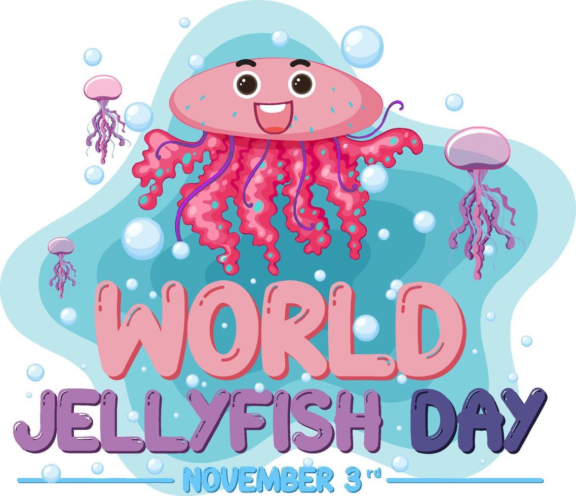 World Jellyfish Day Logo Design vector