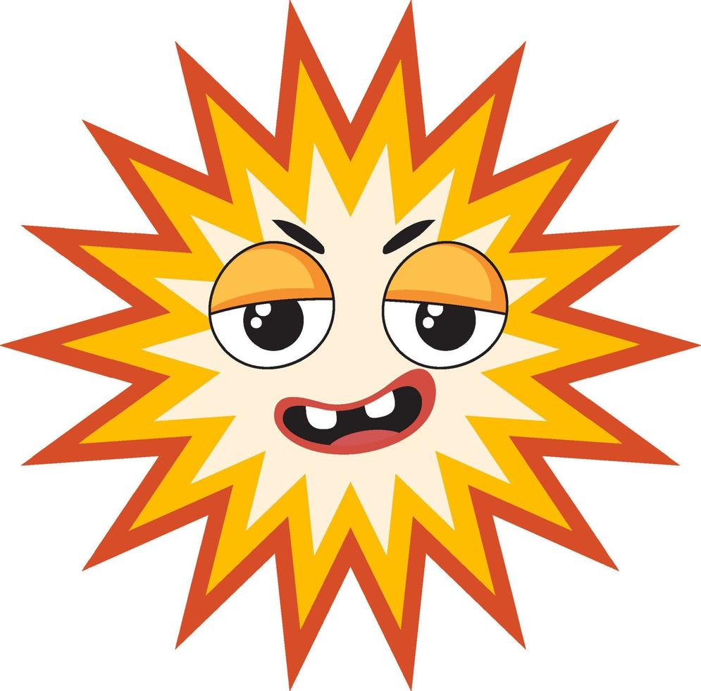 Spiky speech bubble with facial expression vector