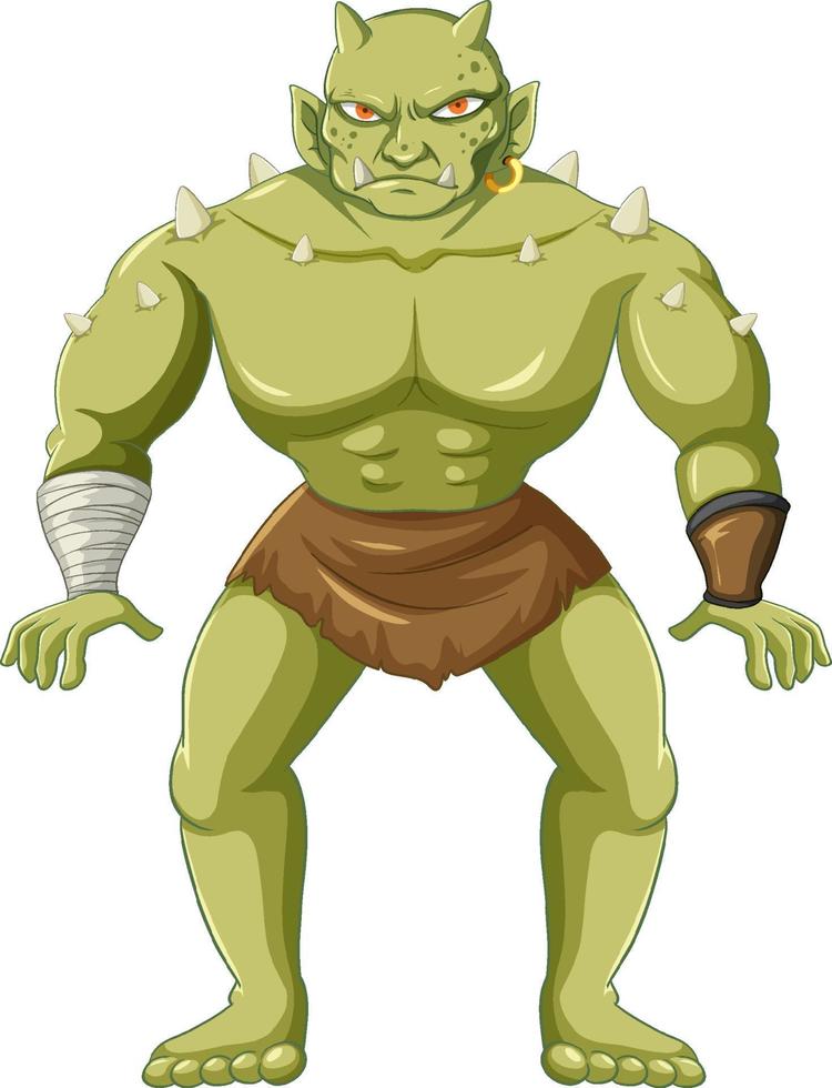 Orc cartoon character isolated vector