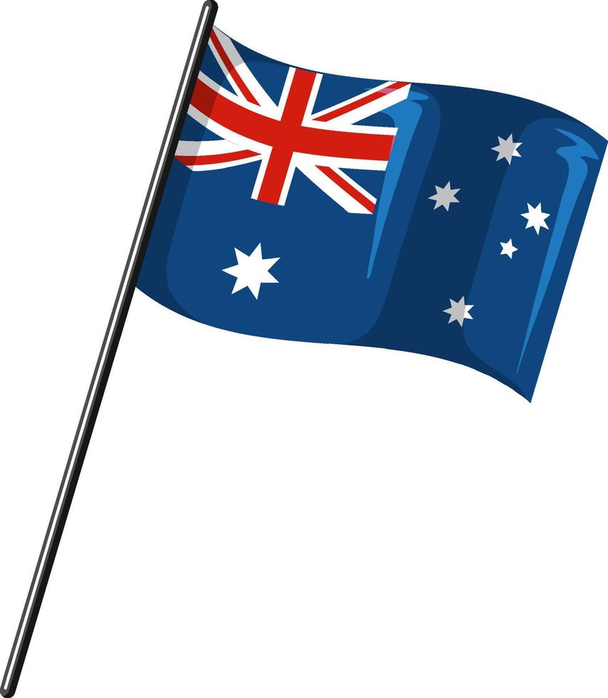 Australian flag with pole vector