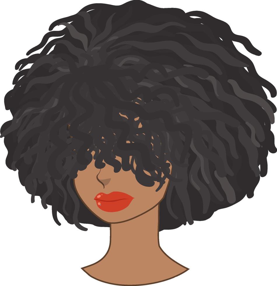 Front of afro woman isolated vector