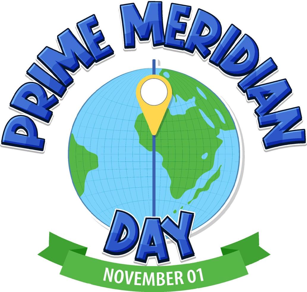 Prime Meridian Day Logo Concept vector