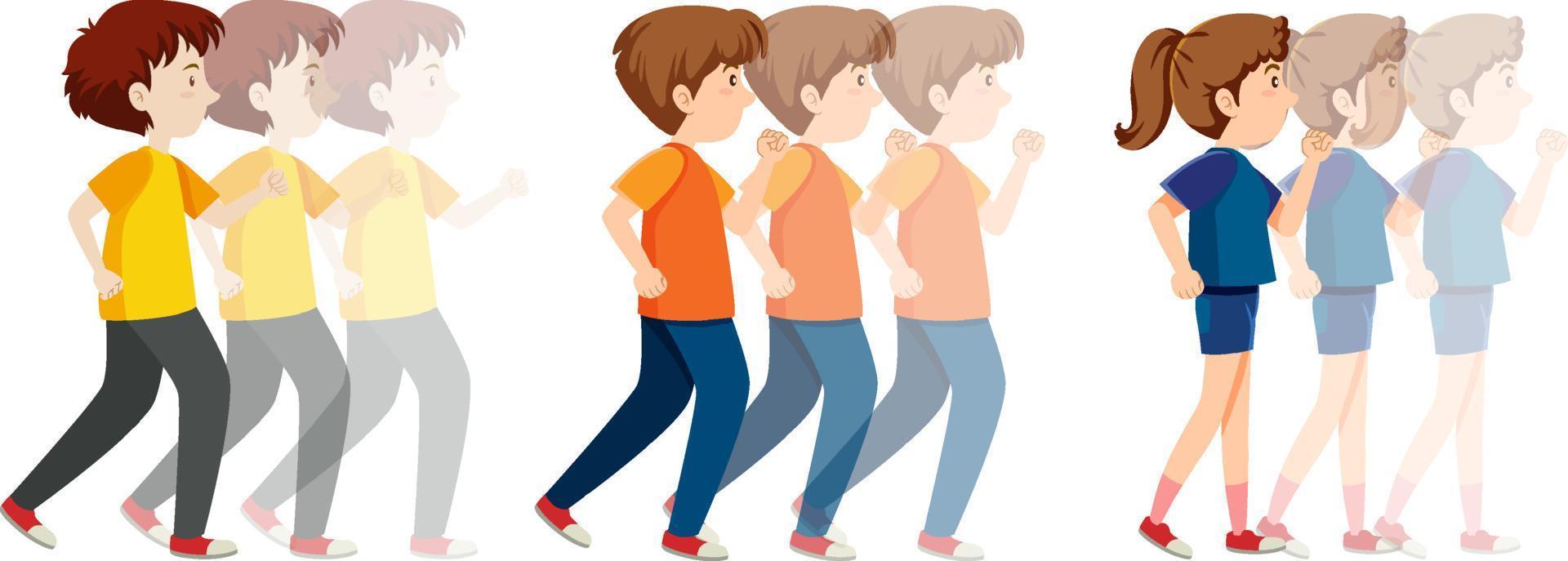 People walking backward cartoon vector