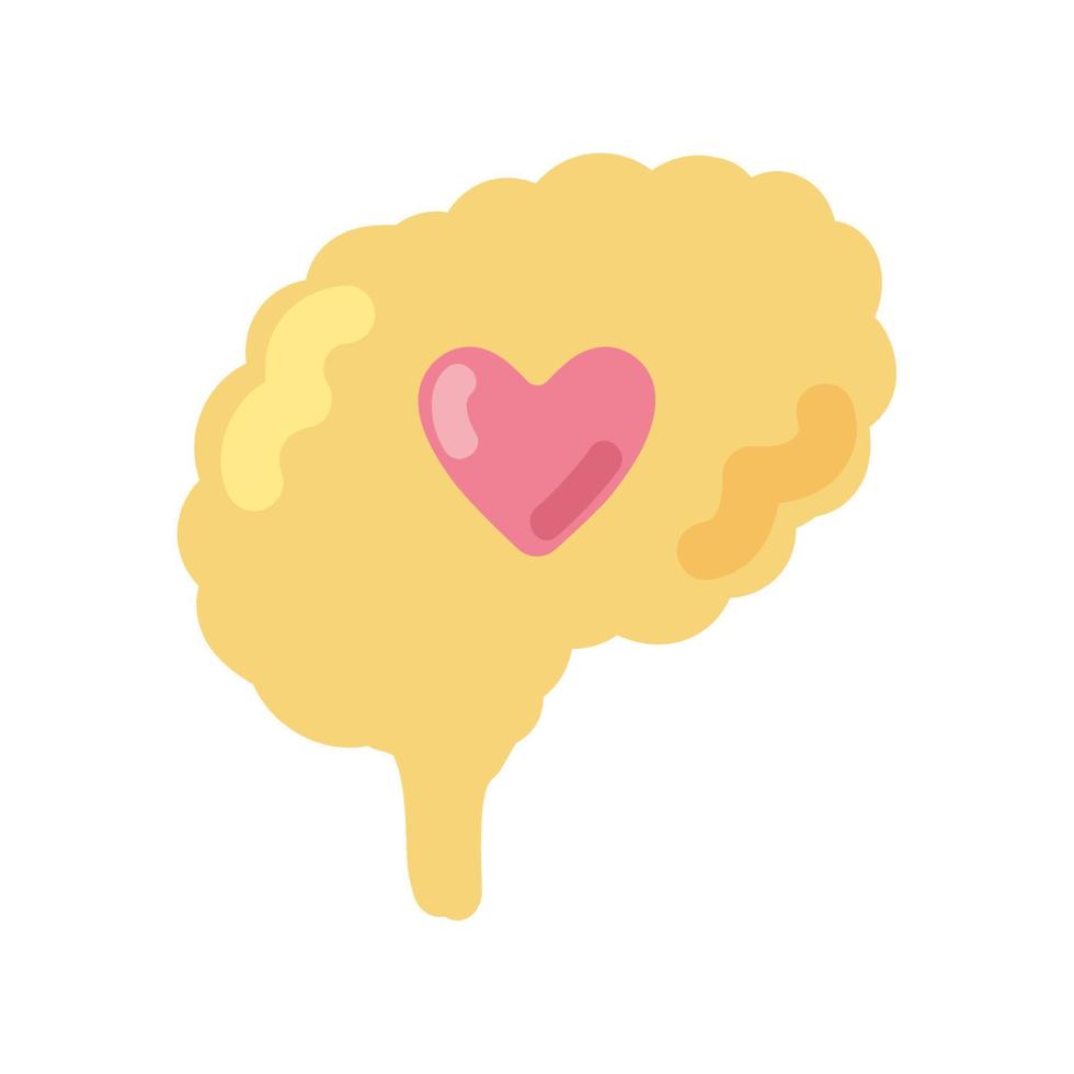 brain with heart vector