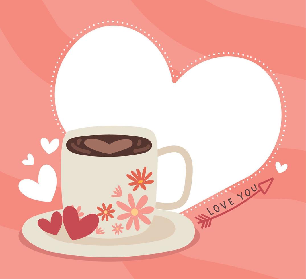love you coffee cup vector