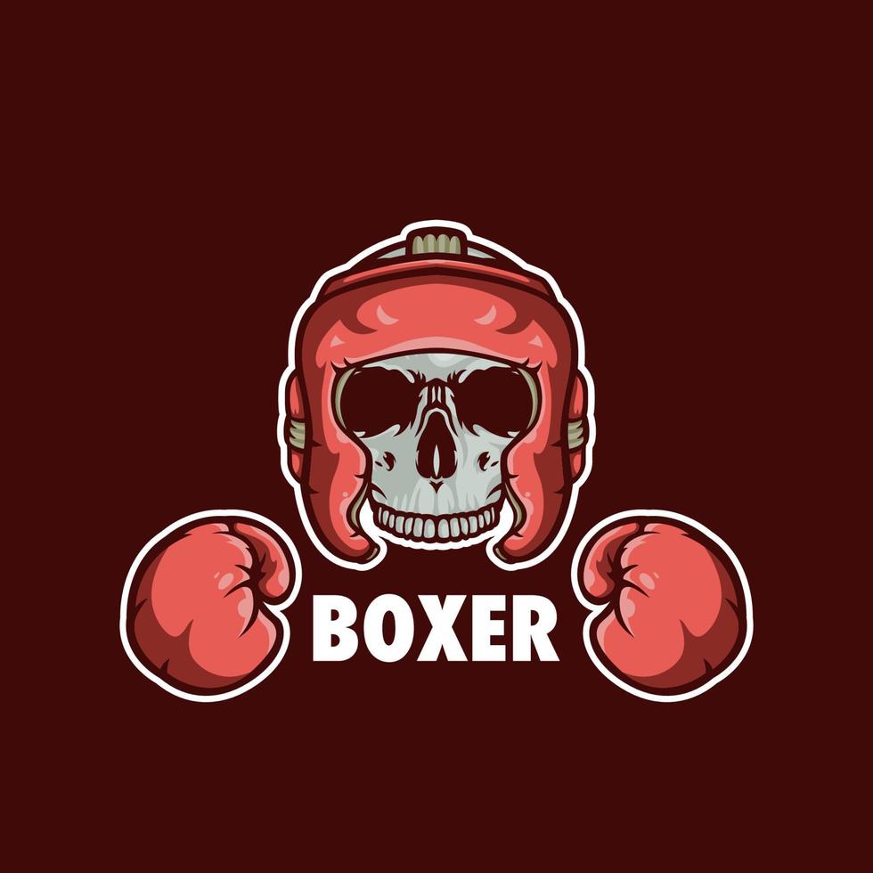 Boxer skull e sport logo vector