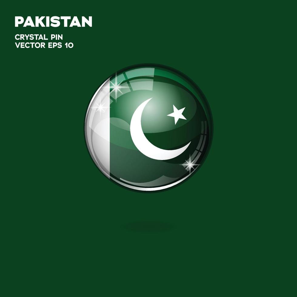 botones 3d de la bandera de pakistán vector