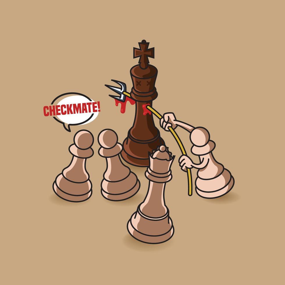 imagen vectorial de jaque mate de ajedrez vector
