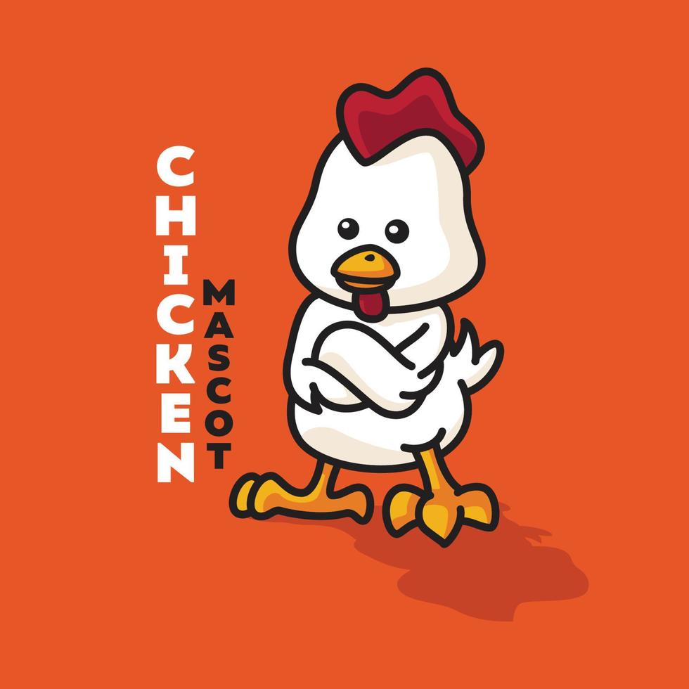 logotipo de mascota de pollo vector
