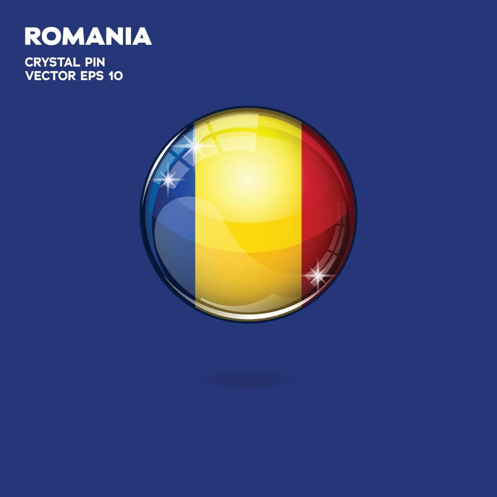 Romania Flag 3D Buttons vector