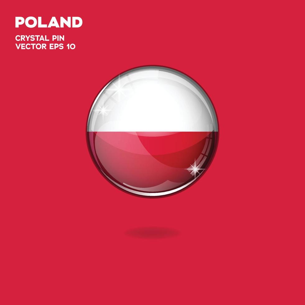 Poland Flag 3D Buttons vector