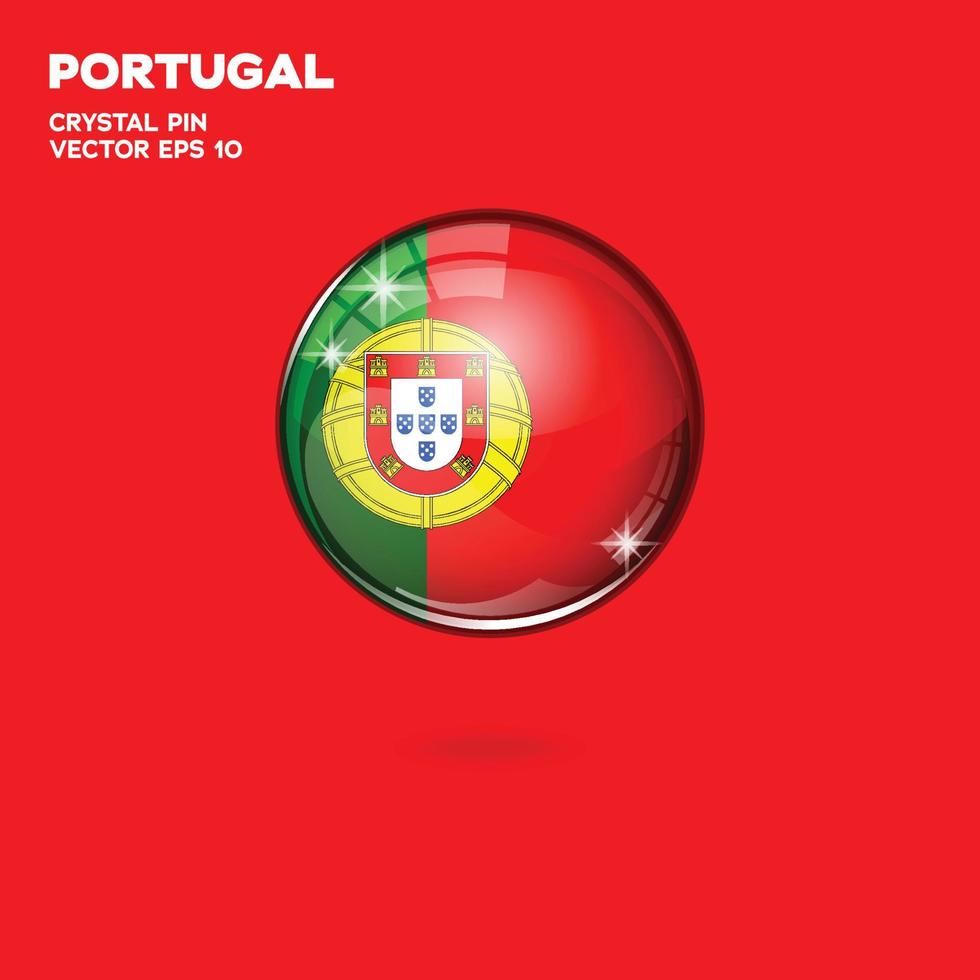 botones 3d de la bandera de portugal vector