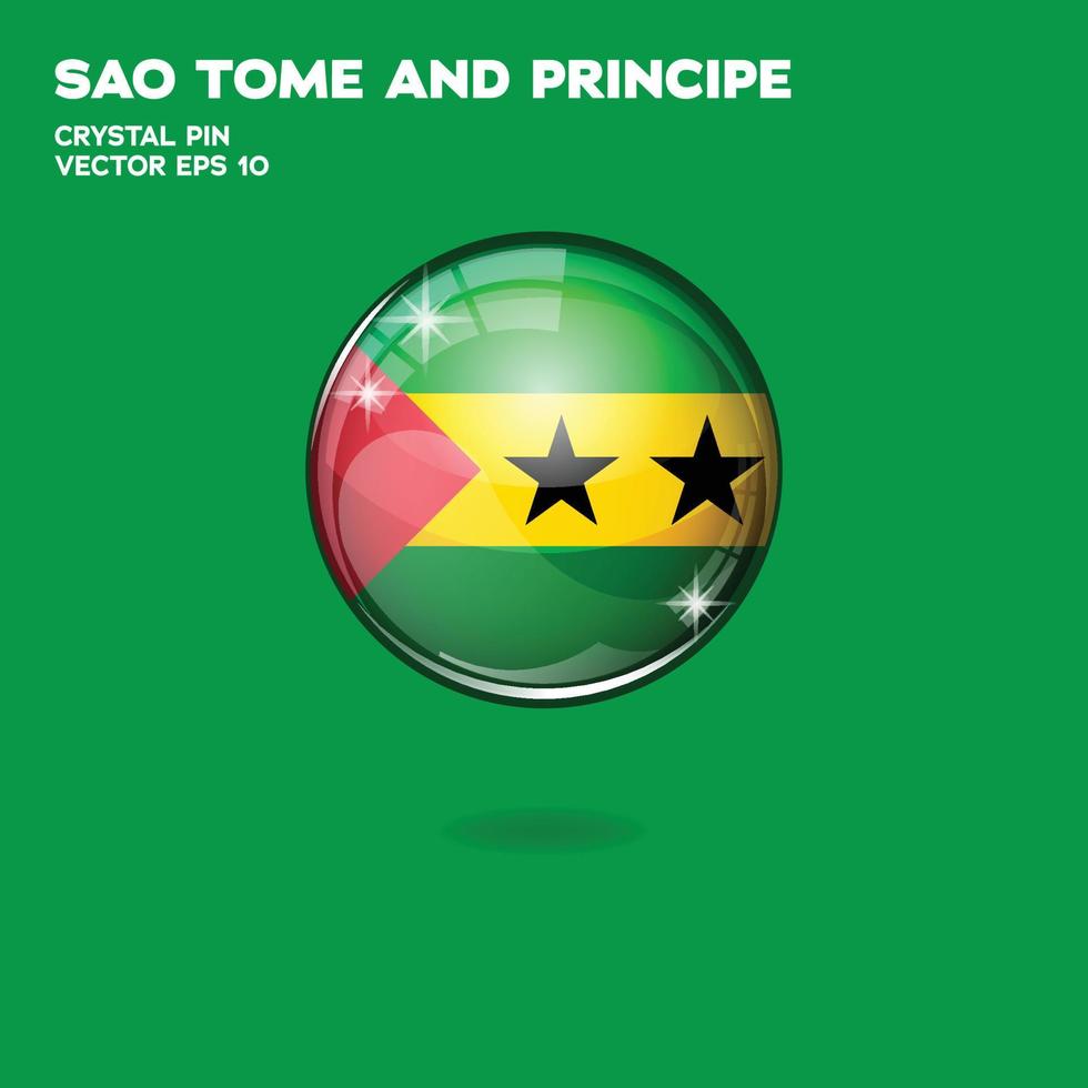 Sao Tome and Principe Flag 3D Buttons vector