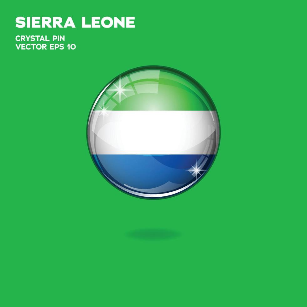 botones 3d de la bandera de sierra leona vector