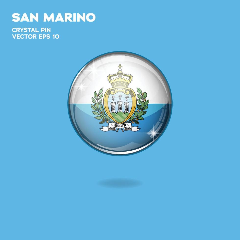 botones 3d de la bandera de san marino vector