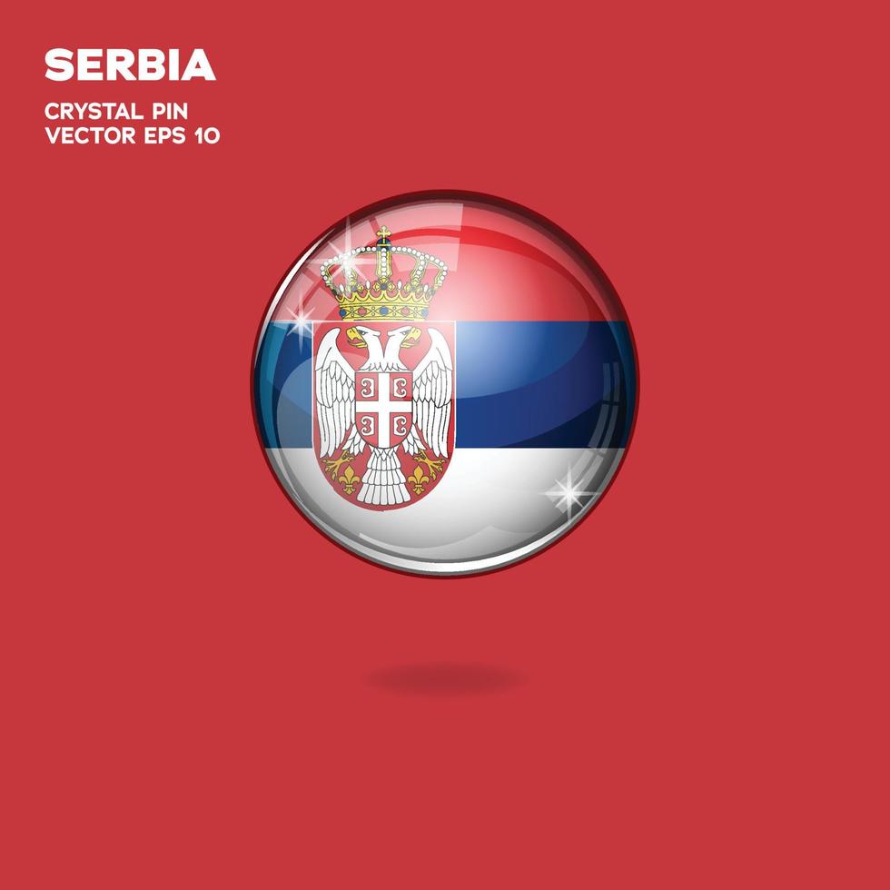 botones 3d de la bandera serbia vector