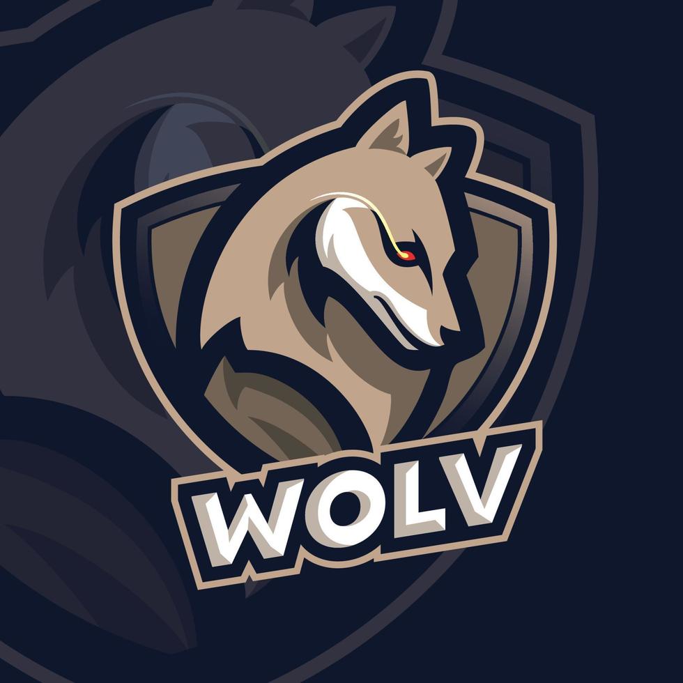 logotipo de esport de lobo vector