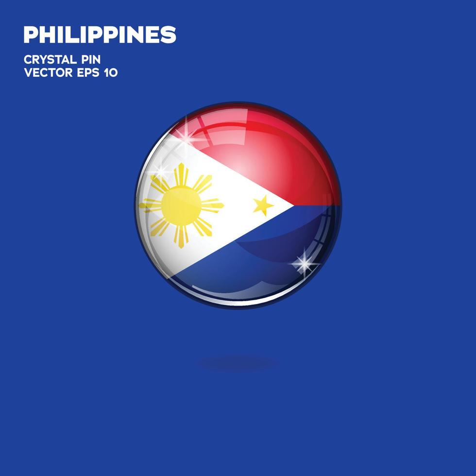 Philippines Flag 3D Buttons vector
