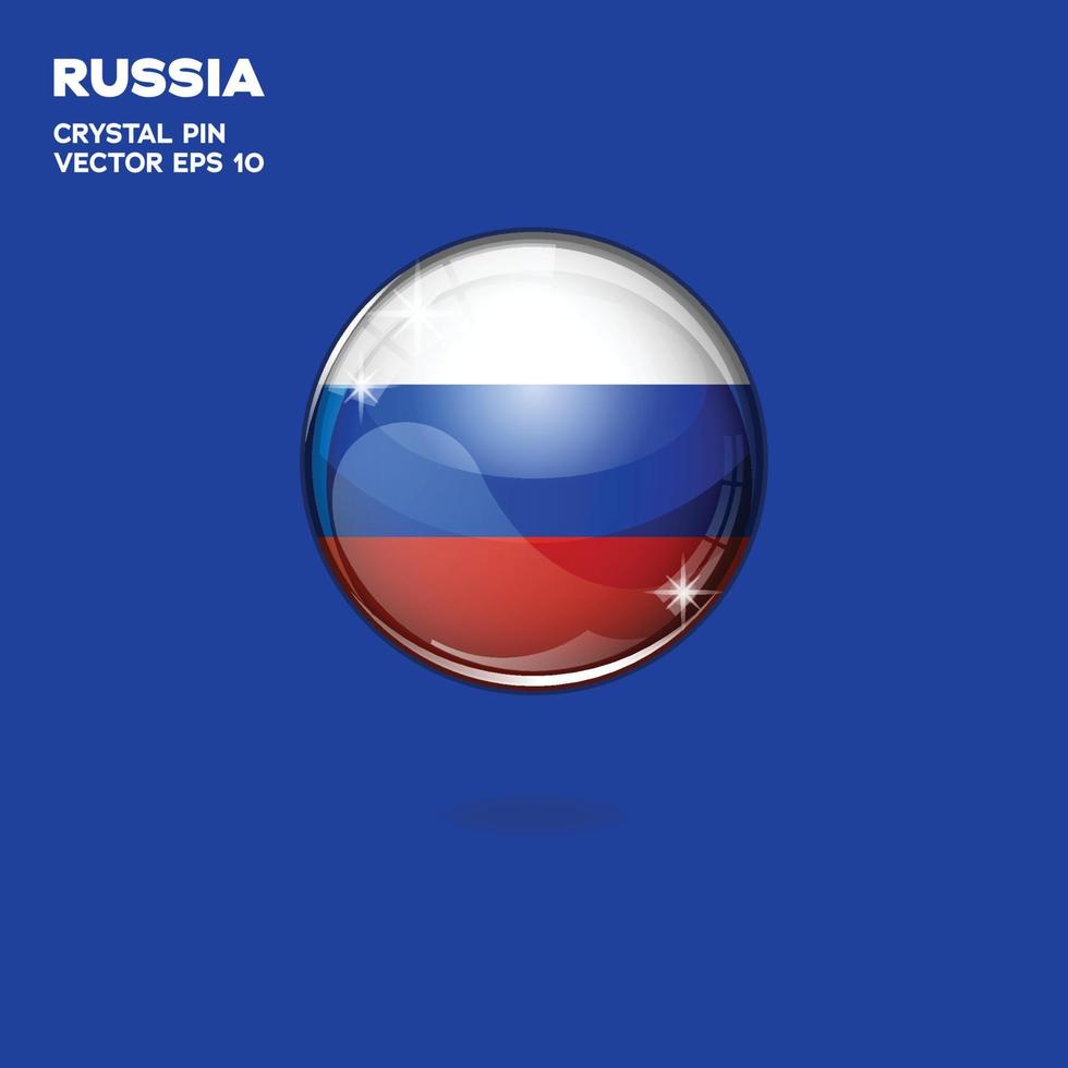 Russia Flag 3D Buttons vector