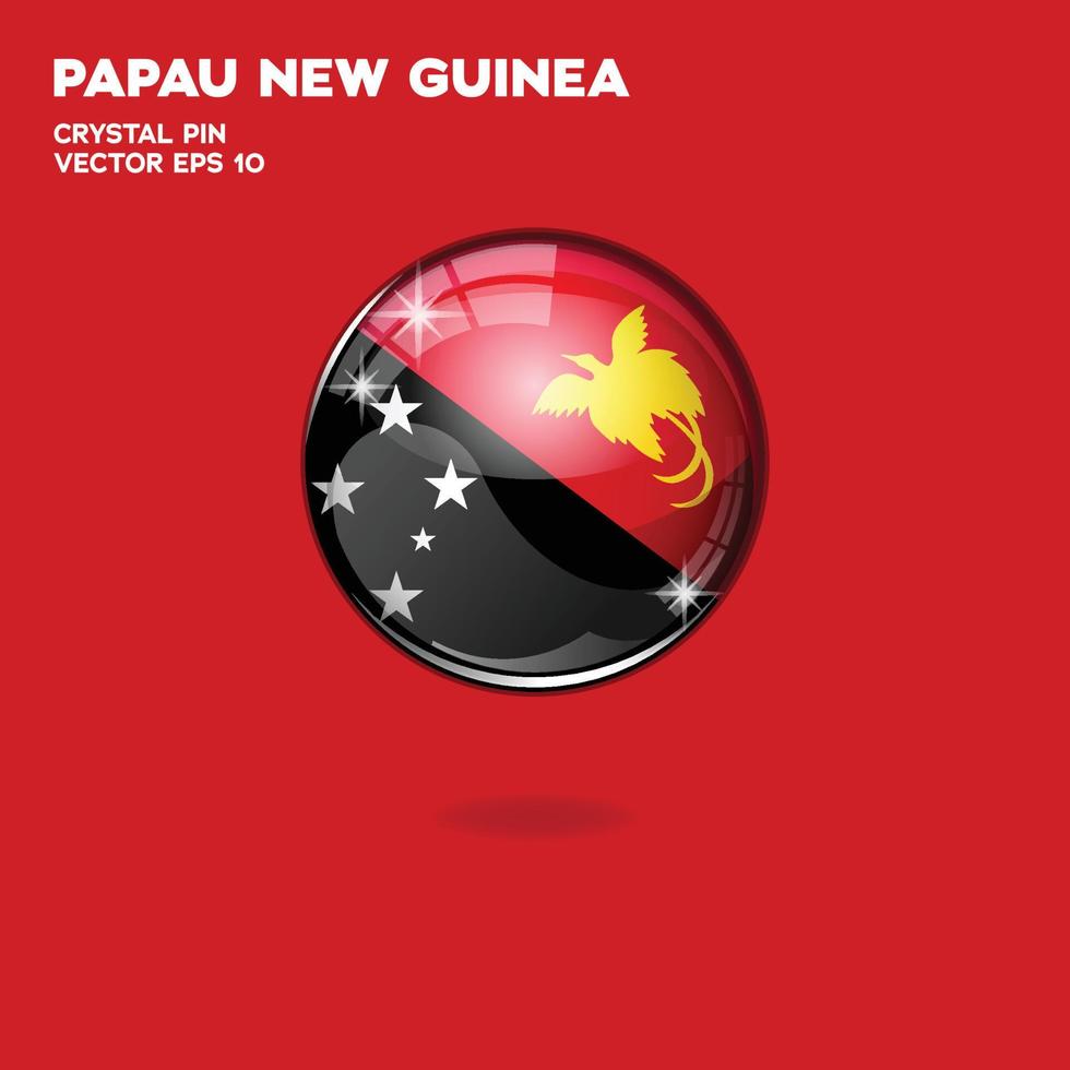 Papua New Guinea Flag 3D Buttons vector