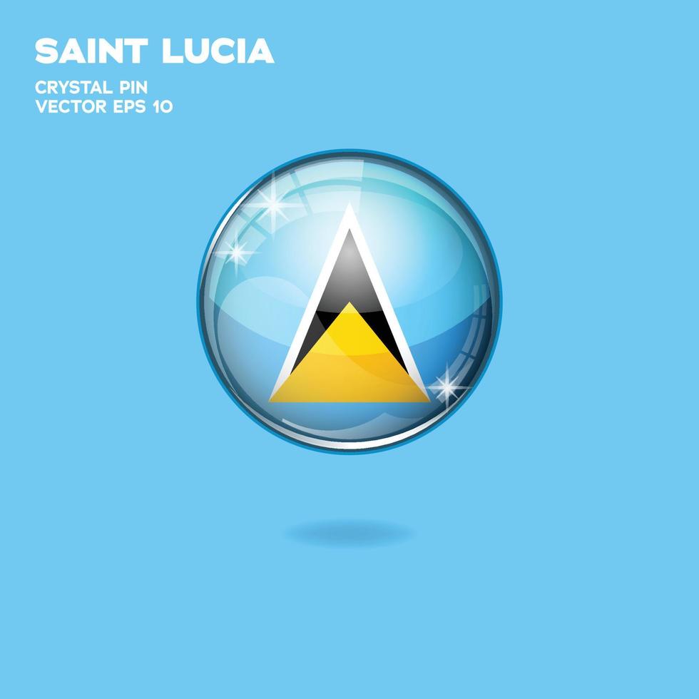 Saint Lucia Flag 3D Buttons vector