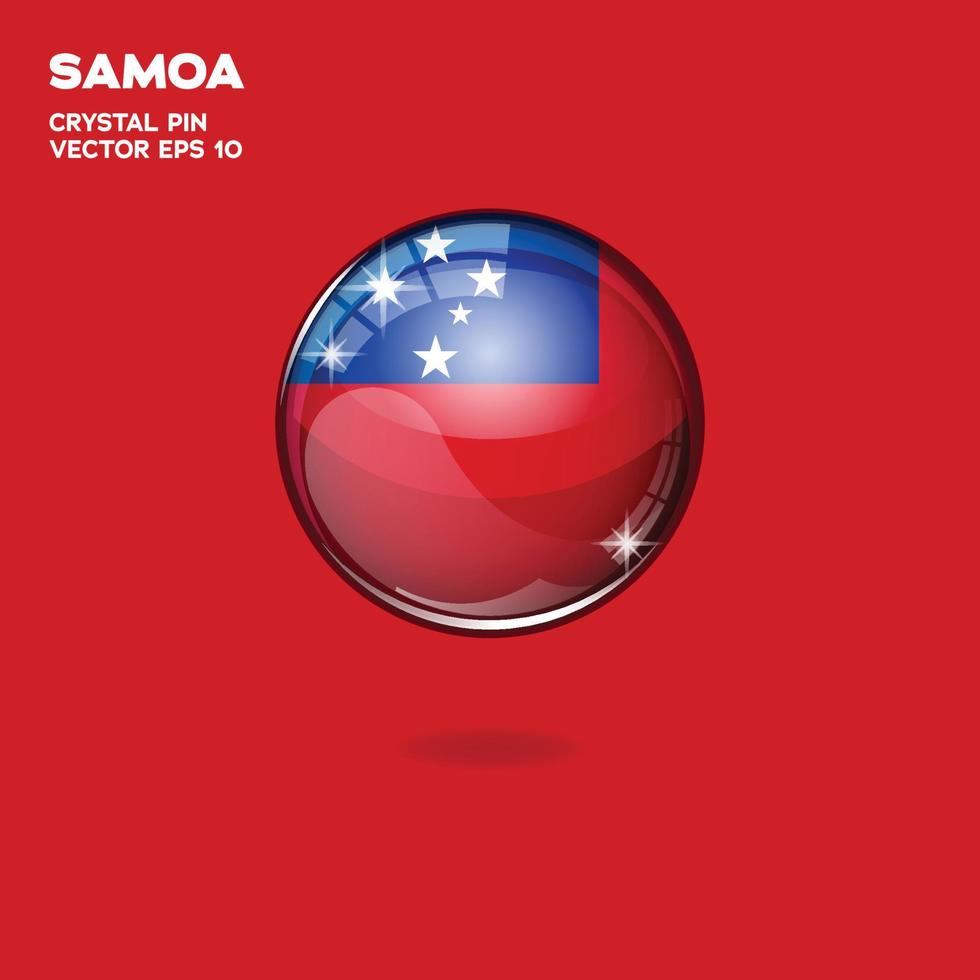 botones 3d de la bandera de samoa vector