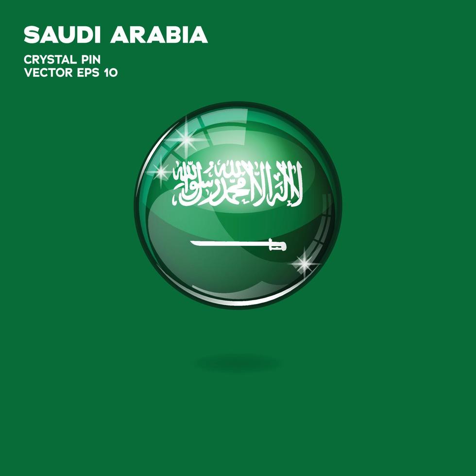 botones 3d de la bandera de arabia saudita vector