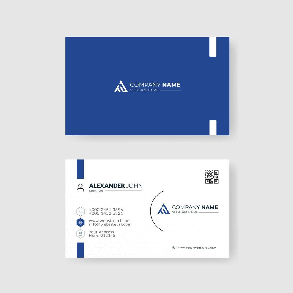 blue creative business card template vector