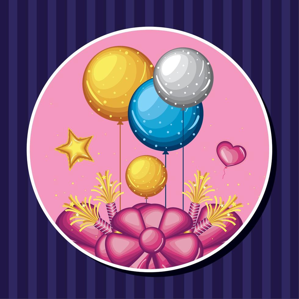 birthday balloons and bow vector