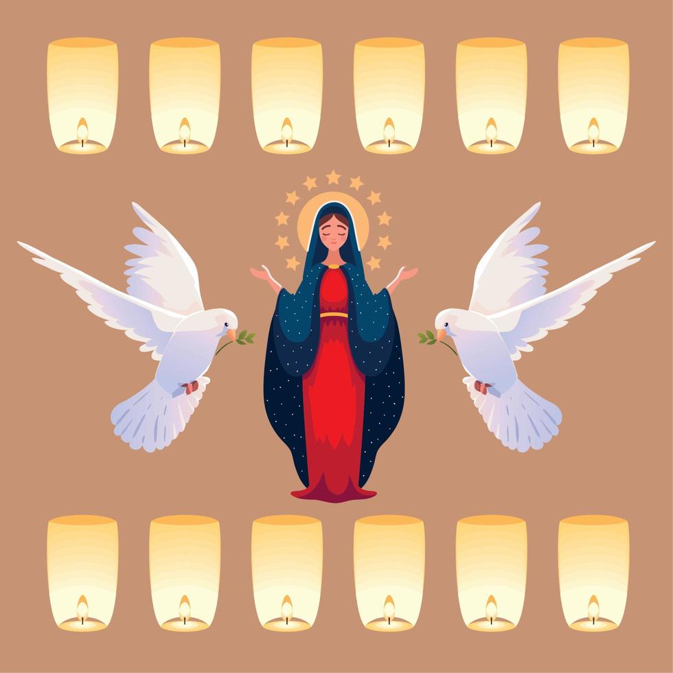 santa asunción virgen maría vector