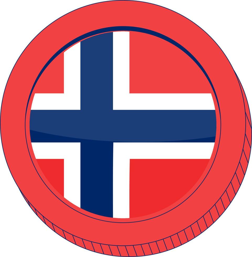 Norwegian Flag vector hand drawn,Norwegian krone vector hand drawn