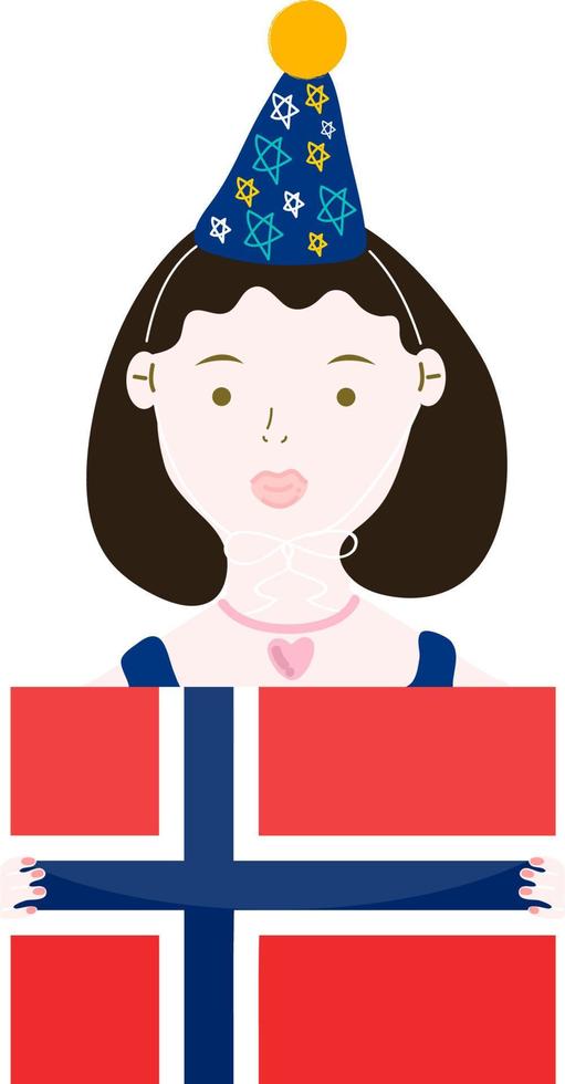 Norwegian Flag vector hand drawn,Norwegian krone vector hand drawn