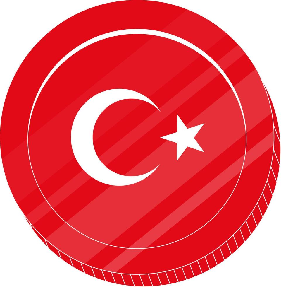 Turkish Flag vector hand drawn,Turkish Lira vector hand drawn